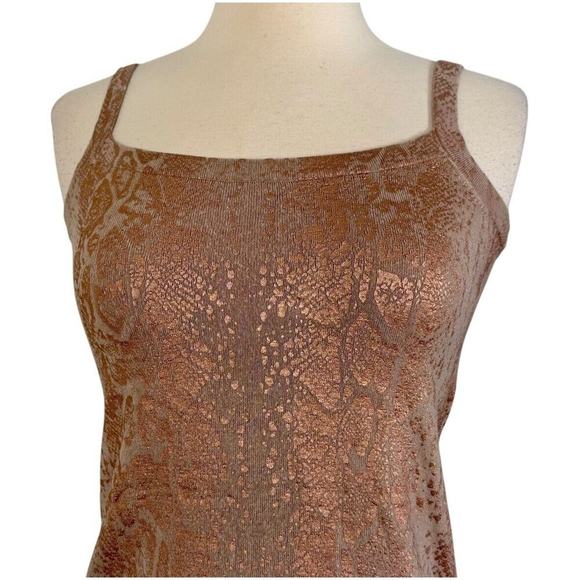 ED HARDY Genuine Vtg Rhinestone Embroidered Metallic Reptile Pattern Tank Top M - Picture 2 of 12